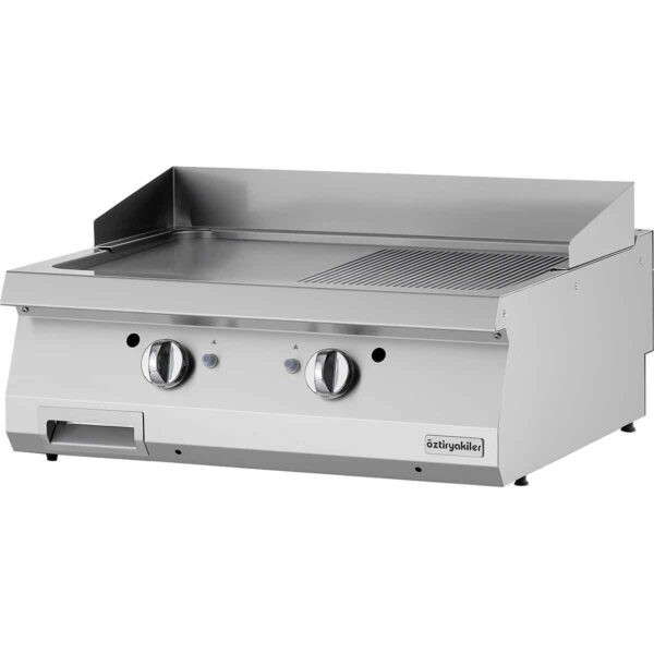 Zgare Profesionale me Gaz Pjaster e 1/2 Vijezuar + 1/2 Shesh S-IRON (Termostatike): M80 700 Serie