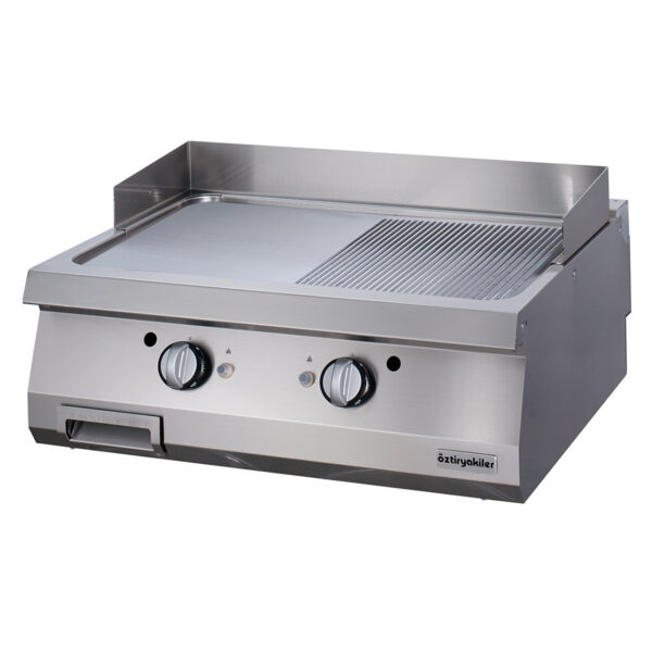 Zgare Profesionale me Gaz Pjaster e 1/2 Vijezuar + 1/2 Shesh Chrome (Termostatike): M80 700 Serie