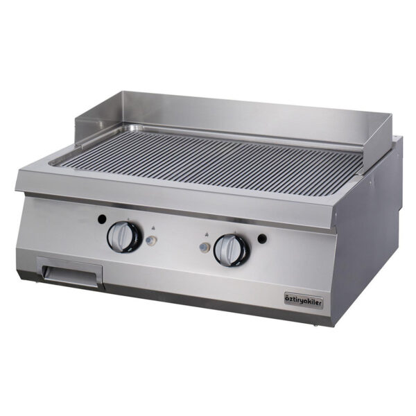 Zgare Profesionale me Gaz Pjaster e 1/2 Vijezuar + 1/2 Shesh S-IRON (Termostatike): M80 900 Serie