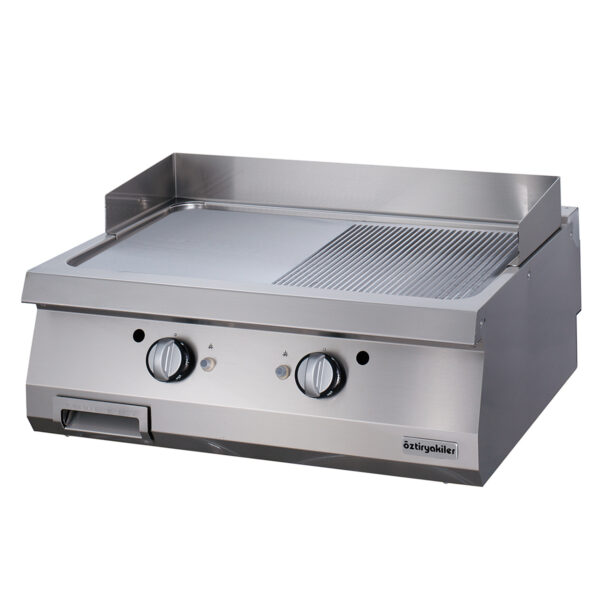 Zgare Profesionale me Gaz Pjaster e 1/2 Vijezuar + 1/2 Shesh Chrome (Termostatike): M80 900 Serie
