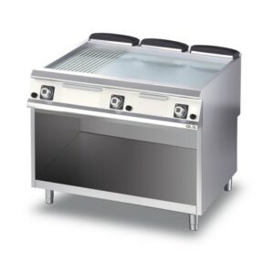 Zgare Profesionale me Gaz Pjaster e 1/3 Vijezuar + 2/3 Shesh Chrome (Termostatike): M120 Diamante 90