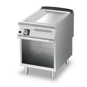 Zgare Profesionale me Gaz Pjaster e 1/3 Vijezuar + 2/3 Shesh AISI 430 Brushed Chrome (Termostatike): M60 Diamante 90