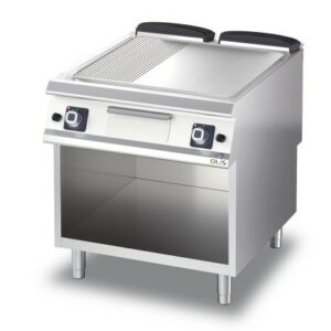 Zgare Profesionale me Gaz Pjaster e 1/3 Vijezuar + 2/3 Shesh Brushed Chrome (Termostatike): M80 Diamante 90
