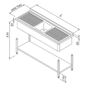 Lavaman INOX me 1 vaske + 2 Sheshpushime