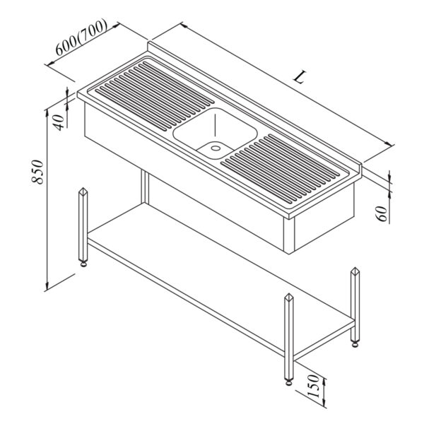 Lavaman INOX me 1 vaske + 2 Sheshpushime