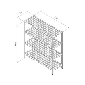 Raft INOX i hapur me X ( 3/4/5 ) plane nga toka